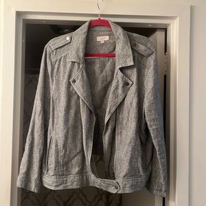 LOFT linen moto jacket XL